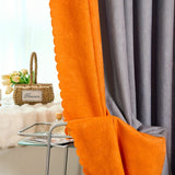 1 Panel Spliced curtain Grey Orange Window Treatment For Living Room Bedroom Home Decor