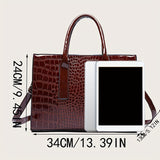 Luxurious Crocodile-Embossed Square Handbag - Chic Solid Color, Versatile Fashion Accessory for Women - Ideal for Everyday Elegance & Special Occasions