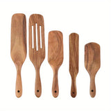 1pc/5pcs Premium Acacia Wood Spatulas, Wooden Spurtles for Baking, Kitchen Gadgets and Accessories