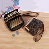 1 Pc Mini Classic Geometric Pattern Clutch Coin Purse, Elegant Kiss-Lock & Zipper Closed Wallet For Women