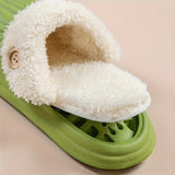 Comfy Warm Detachable Fluffy Slipper For Boys, Lightweight Soft Memory Foam Anti Slip Indoor Home Shoes