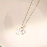 Elegant White Camellia Flower Necklace - Versatile, Durable & Lightweight, Perfect Gift for Any Occasion