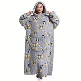 1pc Extra Long Wearable Blanket Hoodie With Sleeves - Ultra Soft, Super Warm, and Cozy Fleece Oversized Hoodie Blanket with Giant Pocket for Snuggling Up - Perfect Gift for Women, Men, and Mom