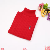 Children's fleece turtleneck boys and girls cotton knitted sweater children's clothing autumn and winter bottoming sweater sweater middle and old children