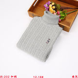 Children's fleece turtleneck boys and girls cotton knitted sweater children's clothing autumn and winter bottoming sweater sweater middle and old children