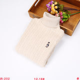 Children's fleece turtleneck boys and girls cotton knitted sweater children's clothing autumn and winter bottoming sweater sweater middle and old children