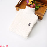 Children's fleece turtleneck boys and girls cotton knitted sweater children's clothing autumn and winter bottoming sweater sweater middle and old children