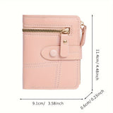 Compact Women's Mini Bifold Wallet, Multi-Function Coin Purse With Multiple Card Slots, Faux Leather Purse(9.09cmx 0.58cm)