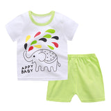 LUTAOTIE Summer Suit Children's Short-Sleeved Shorts Baby Girl Homewear Clothes Baby T-shirt Boys' Pajamas 0-1-2-3 Years Old