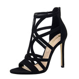 LUTAOTIE Casual Suede Hollow Sexy Nightclub Summer Heels