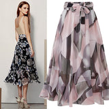 LUTAOTIE Summer Women's  EBay European and American Style Floral Chiffon Skirt Mid-Length Floral Print Swing Dress