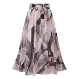 LUTAOTIE Summer Women's  EBay European and American Style Floral Chiffon Skirt Mid-Length Floral Print Swing Dress