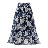 LUTAOTIE Summer Women's  EBay European and American Style Floral Chiffon Skirt Mid-Length Floral Print Swing Dress