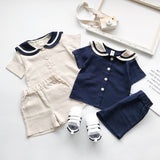 LUTAOTIE Children's Suit  Summer New Navy Style Baby Girl Boy Stall Supply Foreign Trade Wholesale Ins Children's Clothing