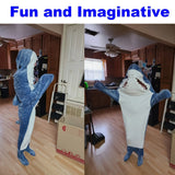 Cozy Shark Hoodie Blanket - Soft Flannel Wearable Sleeping Bag, Machine Washable, Contemporary Style