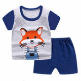 LUTAOTIE Summer Suit Children's Short-Sleeved Shorts Baby Girl Homewear Clothes Baby T-shirt Boys' Pajamas 0-1-2-3 Years Old