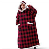 1pc Cozy Flannel Hoodie Blanket with Sleeves - Soft, Warm, and Fleece-Lined for Ultimate Comfort - Perfect for Winter, TV Nights, and Outdoor Activities