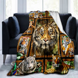 1pc Cozy Tiger Print Fleece Blanket - Soft Flannel Throw for Sofa, Bed, Travel, Camping, Living Room, Office, Couch, Chair - Warm, Lightweight, Digital Printing, Gift Idea for Family or Friends