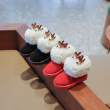 Christmas Halloween Theme Cute Cartoon Comfortable Boots For Girls, Soft Warm Plus Fleece Boots For Indoor Walking, Autumn And Winter