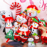 10pcs, Mini Cartoon Christmas Balloons Santa Claus Snowman Stick Balloon Christmas Decorations Balloons Christmas Tree Decorations Christmas Home Decor Room Decor