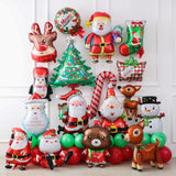 10pcs, Mini Cartoon Christmas Balloons Santa Claus Snowman Stick Balloon Christmas Decorations Balloons Christmas Tree Decorations Christmas Home Decor Room Decor