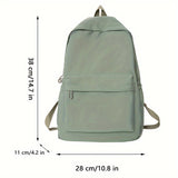 Leisure large capacity backpack, fashionable girl Korean version, solid color, simple college student backpack, travel backpack