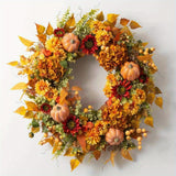 18 Inch Autumn Fall Wreath for Front Door Outside Ideal for Autumn & Halloween & Thanksgiving Day