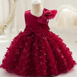 Fluttering Butterfly Tutu Dress - Sleeveless & Bow-Accented - Adorable Flower Girl Princess Outfit for Party Celebrations