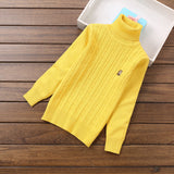 Children's fleece turtleneck boys and girls cotton knitted sweater children's clothing autumn and winter bottoming sweater sweater middle and old children