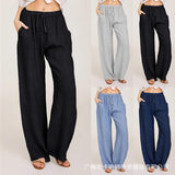 LUTAOTIE  EBay  Wish HOTan and NEWn plus Size Women's Clothes Loose Linen Casual Wide-Leg Trousers Women