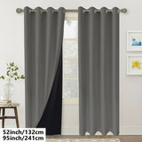 1panel Blackout Curtain With Coated Insulation Simple Grommet Top Curtain For Bedroom Curtains Living Room Home Decoration