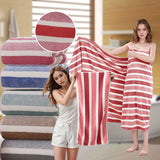 Ultra-Soft & Absorbent Striped Towel Set - Extra Large Bath (35.4x67in) and Bath Towel (16.5x31.5in) Combo, Lint-Free for Shower, Travel, Sports & Home Use