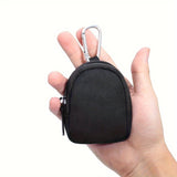 Portable Mini Coin Pouch, Outdoor Wallet Organizer, Black Zipper Carry All Pouch