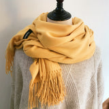 Luxurious Soft Tassel Scarf - Warm, Windproof, Inelastic, Classic, Elegant, and Versatile Accessory for Women - Perfect for Any Occasion, Season, and Style