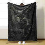 1pc Cozy Black Cat Flannel Blanket - Soft Plush Throws for Bed, Sofa, Couch, and Bedroom - Super Warm Fleece Throw Blanket for Women, Men, and Halloween Gifts