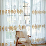 Beautiful White Sheer Curtain Panel with Flower Embroidery - Perfect for Your Living Room, Bedroom, or Hotel Window!