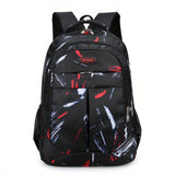 Large-capacity Random Pattern Daypack Backpack - TSA-Compliant, Water-Resistant Nylon Material, Soft Shell, Zipper Closure - Stylish High School Fashion Trendy Campus Junior High School Student Backpack