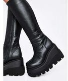 In Stock HOTan and NEWn Platform plus Size Long Boots Female Autumn New Platform Leather Boots  Wish Women's Boots