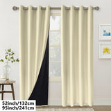 1panel Blackout Curtain With Coated Insulation Simple Grommet Top Curtain For Bedroom Curtains Living Room Home Decoration