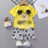 LUTAOTIE Summer Suit Children's Short-Sleeved Shorts Baby Girl Homewear Clothes Baby T-shirt Boys' Pajamas 0-1-2-3 Years Old