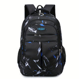 Large-capacity Random Pattern Daypack Backpack - TSA-Compliant, Water-Resistant Nylon Material, Soft Shell, Zipper Closure - Stylish High School Fashion Trendy Campus Junior High School Student Backpack