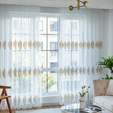 Beautiful White Sheer Curtain Panel with Flower Embroidery - Perfect for Your Living Room, Bedroom, or Hotel Window!