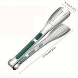 Stainless Steel Cooking Tongs - 3-Line Hollow Design, Anti-Scald Silica Gel, Dishwasher Safe - Small, Medium, Large