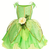 Enchanting Fairy Princess Tulle Dress - Sparkling Mesh Design for Dress Up Fun, Perfect for Halloween Parties, Performances & Carnivals - An Ideal Magical Gift for Little Girls