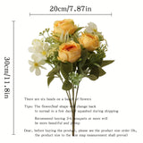 1 Bouquet Artificial Peony Flower Bouquet, Outdoor Fake Spring Summer Flowers, Real Touch Fake Flower Bouquet, Wedding Party Home Office Farmhouse Decor, Mother's Day Valentine's Day Gift Birthday Gift Simulation Bouquet