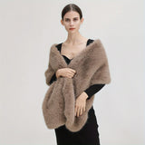 Luxurious Faux Fur Shawl - Extra Thick, Fashionable, Ultra-Soft, Cozy, and Cold-Weather Proof - Perfect for Autumn and Winter Seasons, Ideal for Bridal and Wedding Occasions, Stylish Accessory for Wedding Dresses, Elegant Cloak for Formal Events