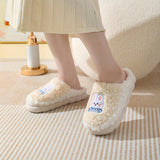 Kawaii Cartoon Decor Home Warm Slippers, Soft Sole Fuzzy Platform Non-slip Shoes, Winter Plush Cozy Indoor Shoes