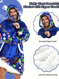 Oversize Wearable Blanket Hoodie, Oversized Sherpa Blanket Sweatshirt For Mens Adults