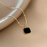 1pc Exquisite Retro Fashion Square Pendant Necklace - Alloy Material, No Mosaic, Plating-Free, Perfect for Birthdays, Anniversaries, Graduation, and Christmas Gifts