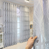 1pc Chic Hollow-Leaf Design Sheer Curtain - Light-Filtering Elegance for Living Room & Bedroom Privacy